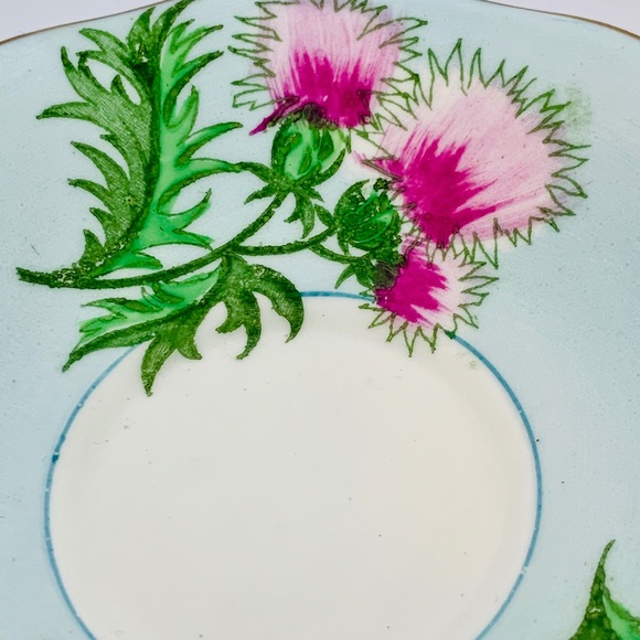 Pretty Vtg “Glencary Thistle Foley” Bone China Made in England 5” Saucer - Picture 2 of 4
